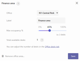 Set a maximum occupation per area